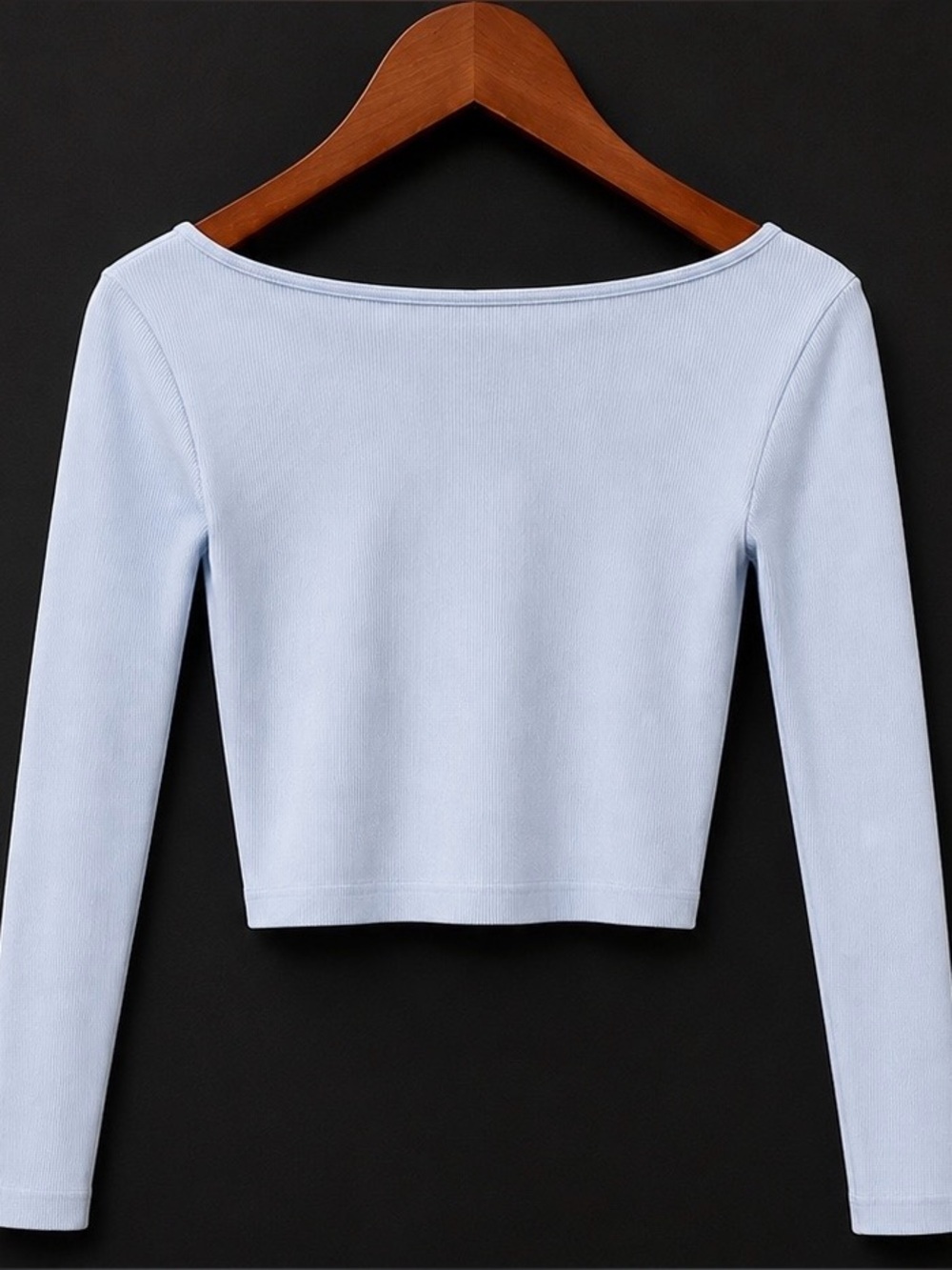 Wild Fable Light Blue Seamless Ribbed Crop Top – Size Medium (NWT)